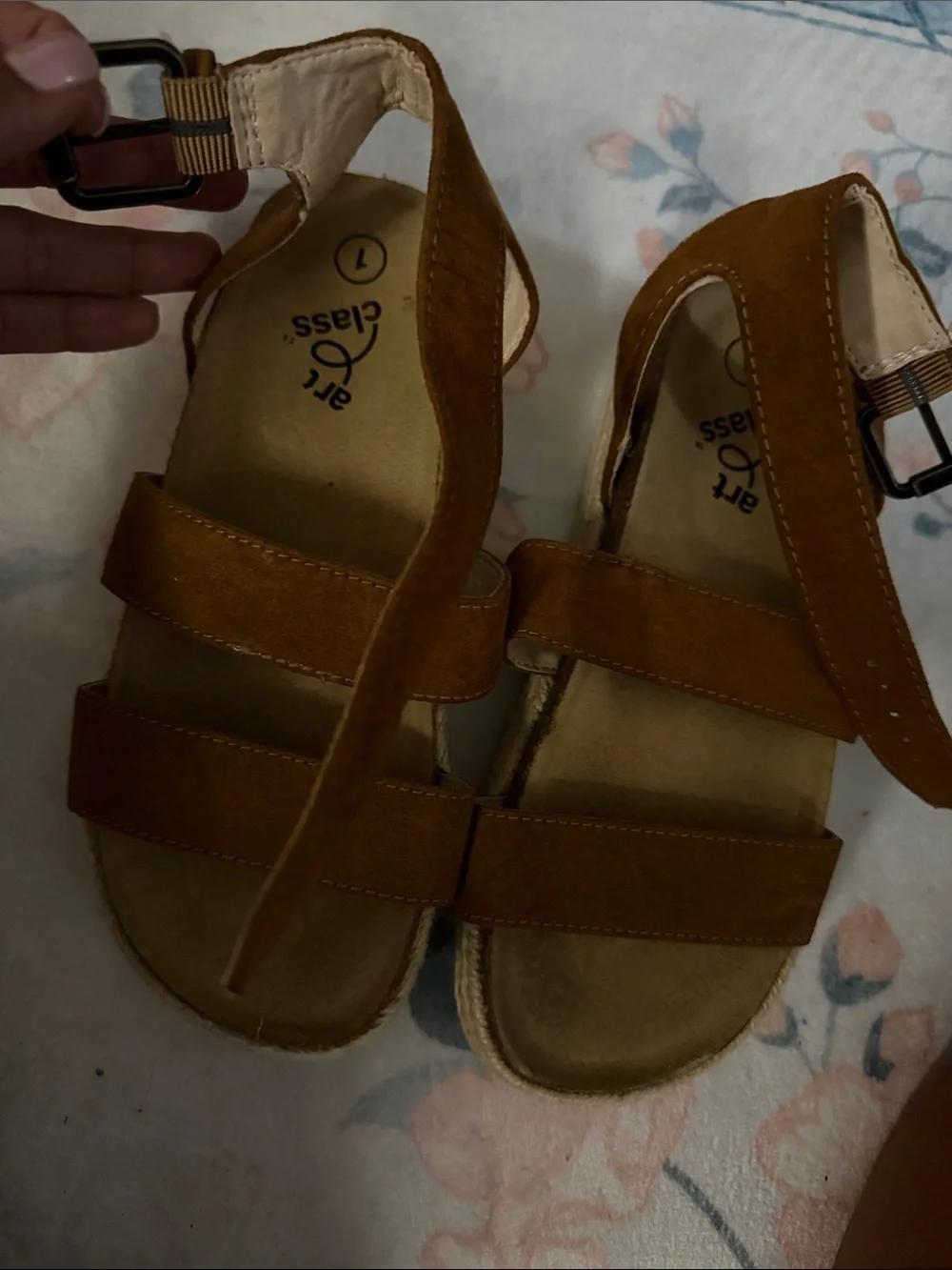 art class Brown Suede Strappy Sandals